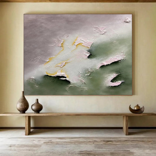Inspiring Large Abstract Mural with Thought - Provoking Textured Elements for Living Room & Office DKH918