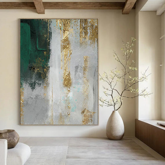 Supersized - Format Hand - Painted Textured Custom Abstract Madrigal, for Living Room and Entryway DKH1518