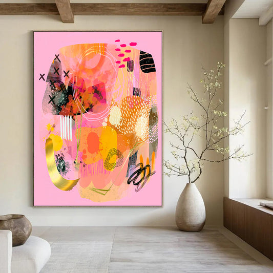 Earthy & Natural Hand-Painted Custom Abstract Painting for Dining Room & Entryway LargeART2009