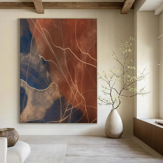 Ocean Foam: Extended Hand - Painted Custom Abstract Painting for Living Room and Bar DTP120