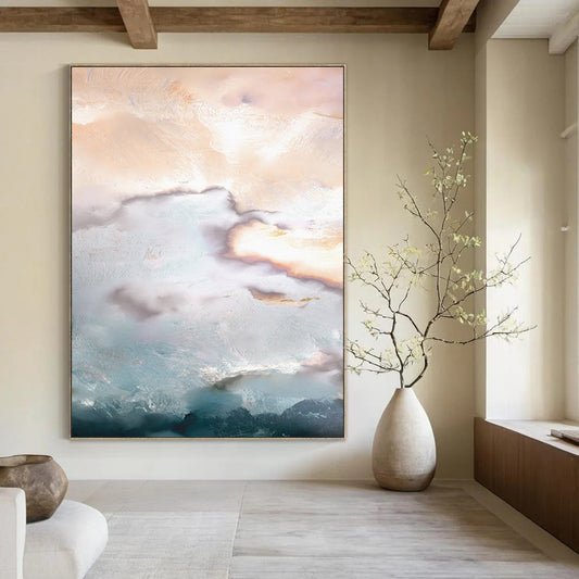 Large-Size Hand-Painted Abstract Art: Custom, Textured & Stunning DTP165