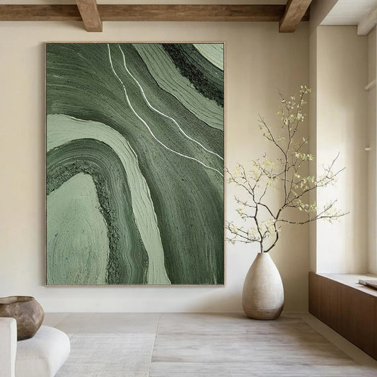 Immense - Format Hand - Painted Custom Abstract Work (with Intricate Textures), for Dining Room and Hallway DKH1484