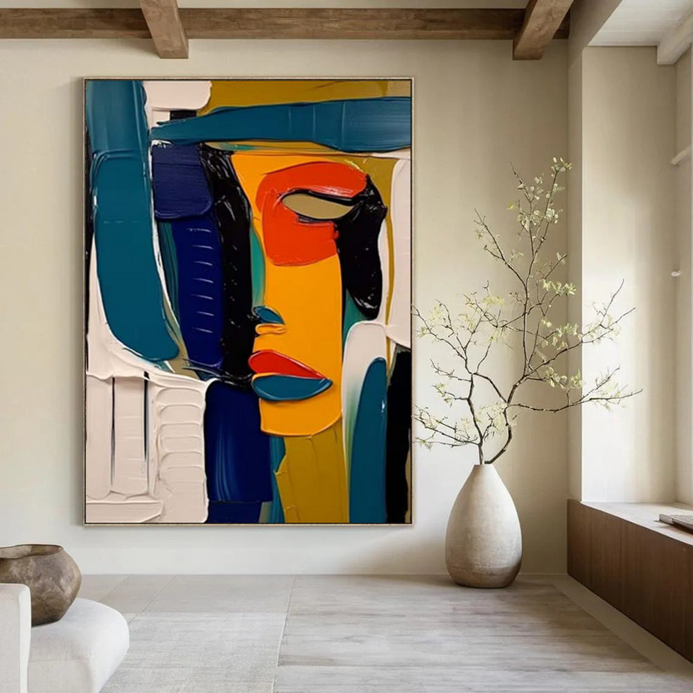 Large-Scale Custom Hand-Painted Abstract Art for Living Room & Hotel LargeART1907