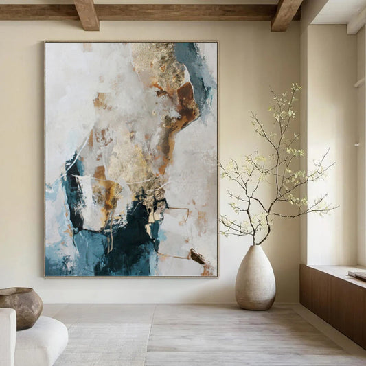 Grand Hand - Crafted Custom Textured Abstract Canvas for Office & Entryway DKH1010