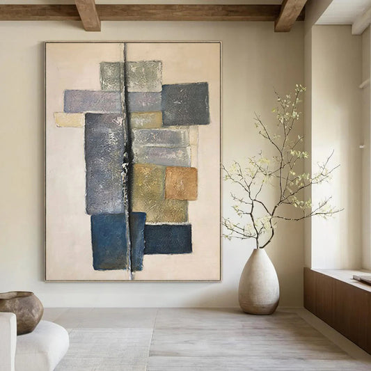 Gigantic Custom - Crafted Textured Canvas Abstract for Bar & Entryway DKH1051