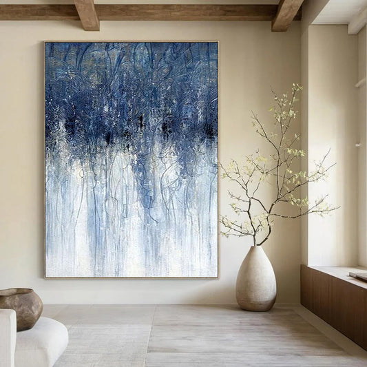 Gargantuan - Format Vertical Hand - Painted Custom Abstract Sonnet (with Captivating Textures), for Dining Room and Hotel DKH1537