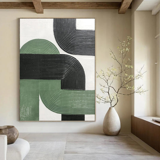 Expertly Designed Hand - Painted Textured Canvas Abstract for Office & Hotel Suite DKH1171
