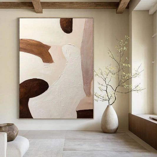 Large - Scale Hand - Painted Textured Abstract for Bedroom & Dining Room DKH1180