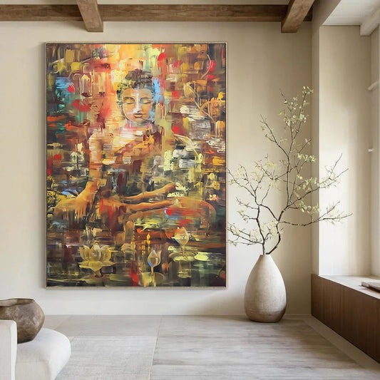 Large Vertical Custom Abstract Hand - Painted Artwork for Living Room and Bar DKH1627