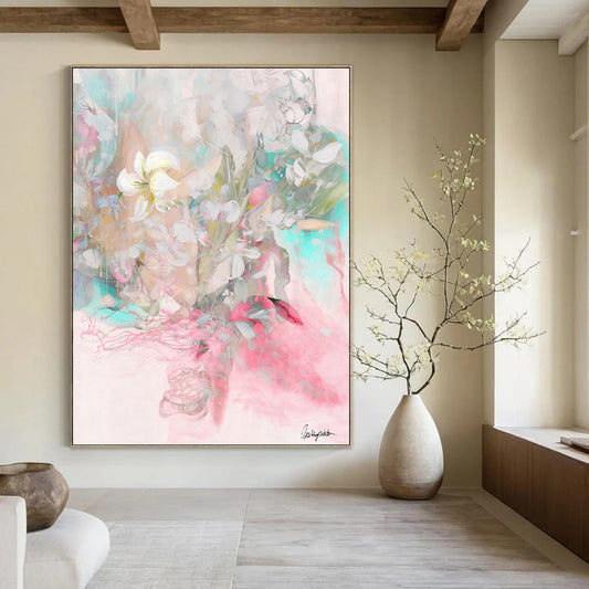 Striking Custom - Painted Textured Canvas Abstract for Living Room & Entryway DKH1084