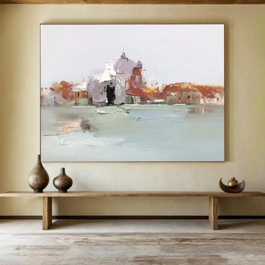 Tranquil Hand - Painted Textured Abstract Canvas for Bedroom & Hallway DKH633