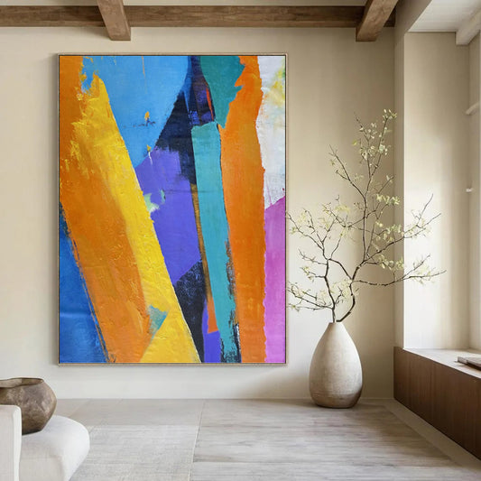 Energetic Hand - Painted Textured Abstract for Office & Bedroom DKH1343
