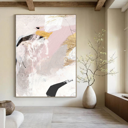 Giant Hand-Painted Custom Abstract Artworks with Textured Surfaces DTP188