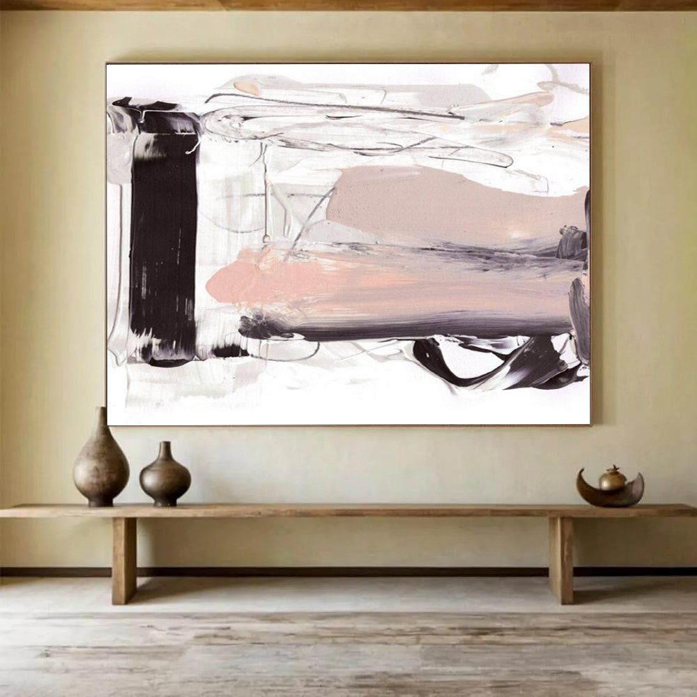Minimalist Pink - White Abstract: Ideal for Minimalist - Style Spaces DLZ143
