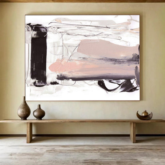 Minimalist Pink - White Abstract: Ideal for Minimalist - Style Spaces DLZ143