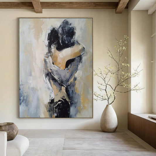 Hand-Painted Bespoke Abstract Canvas for Bedroom & Entryway LargeART1831