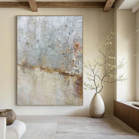 Enormous - Sized Hand - Painted Textured Custom Abstract Ode, for Living Room and Entryway DKH1508