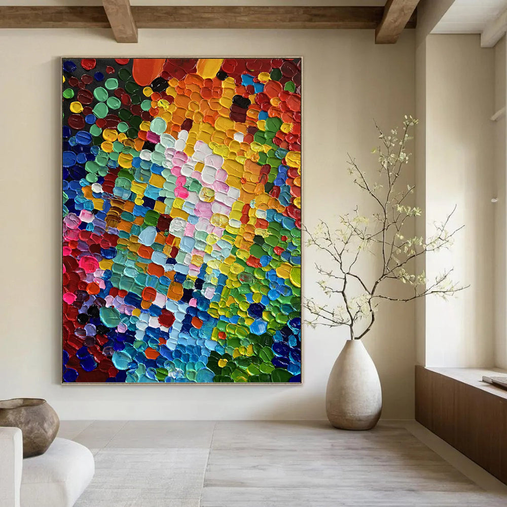 Uplifted Vertical Hand - Painted Textured Custom Abstract Ode for Living Room and Entryway DKH1592