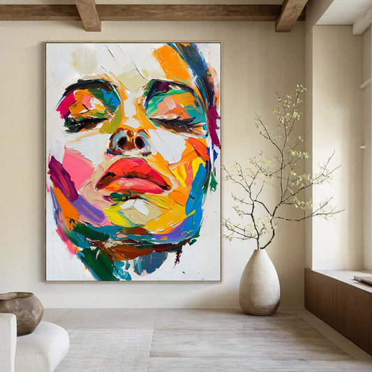 Lunar Labyrinth: Stupendous Hand - Painted Custom Abstract Art for Living Room and Hotel DTP090