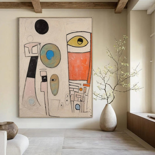 Vast - Proportioned Hand - Painted Custom Abstract Creation for Dining Room and Entryway DTP027