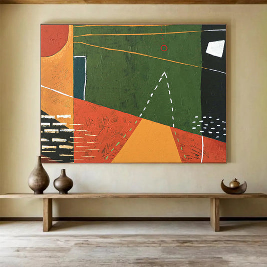 Oversized Hand - Painted Abstract Wall Decor for Hallway & Living Room DKH558