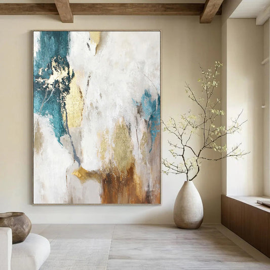 Enormous Hand - Painted Custom Textured Abstract Artwork for Dining Room & Hallway DKH1014