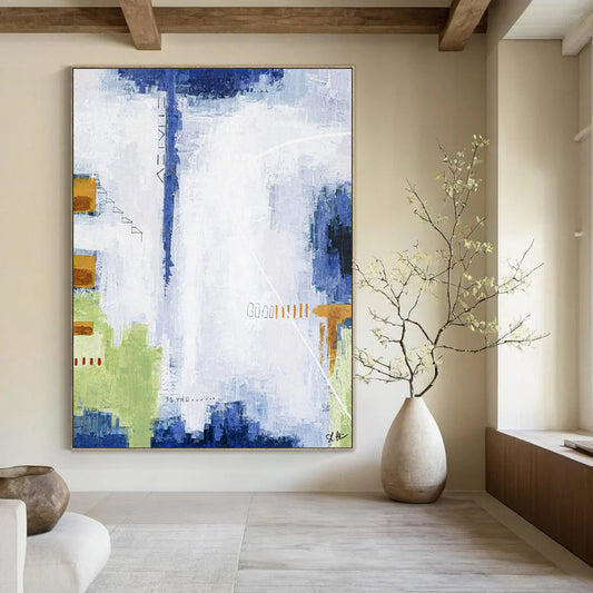 Exquisite Massive-Scale Hand-Painted Abstract Canvases: Adorn Your Bedroom & Hotel LargeART2391