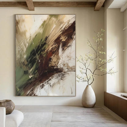 Crystal Cavern: Immense Hand - Painted Custom Abstract Artwork for Office and Entryway DTP118