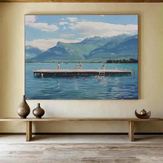 Tailored Hand - Painted Abstract Canvas for Dining Room & Bar DKH093