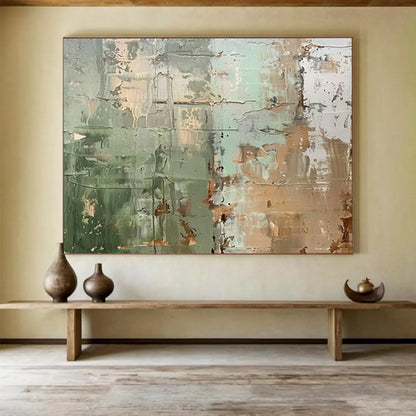 Green - Brown Textured Abstract - Eclectic Home Accent DLZ107