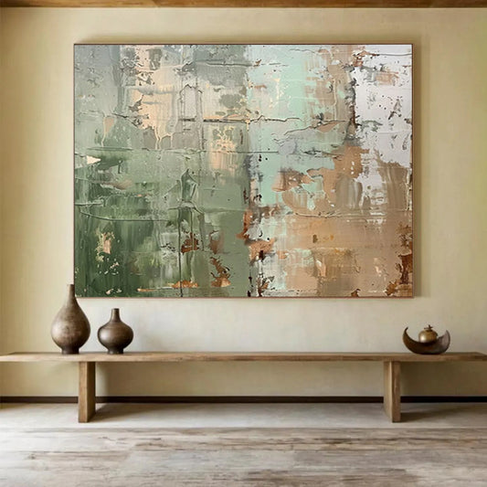 Green - Brown Textured Abstract - Eclectic Home Accent DLZ107