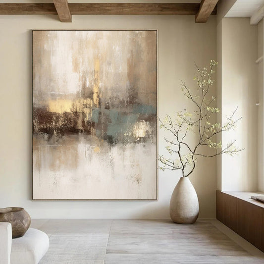 Monumental - Sized Hand - Painted Custom Abstract Work for Hallway and Dining Room DTP068