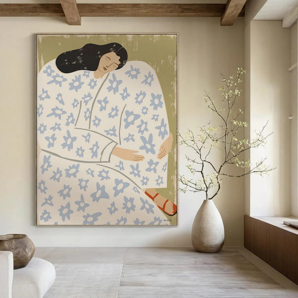 Designer - Curated Splendor: Hand - Rendered Textured Canvas Art for Hotel Lobby & Living Room DKH1146