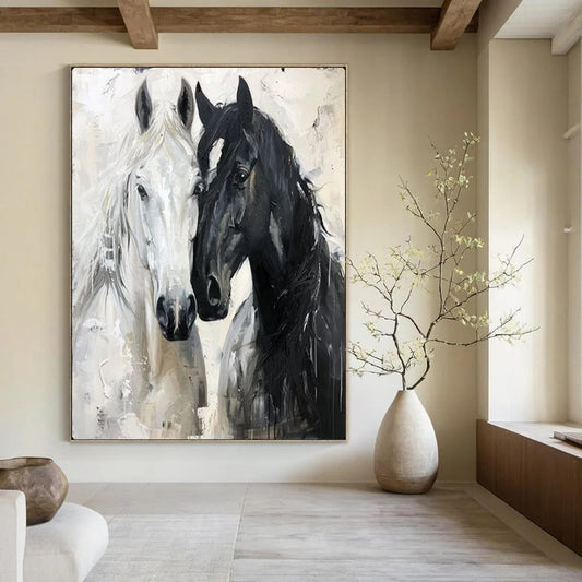 Hand-Painted Large-Scale Textured Abstract Canvas Art for Office & Dining Room LargeART2122