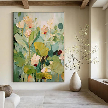 Enchanted Weave: Grand Hand - Painted Custom Abstract Artwork for Dining Room and Entryway DTP084