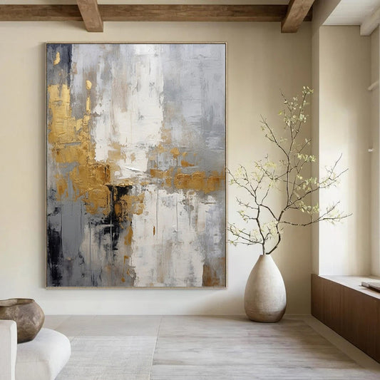 Large - Format Custom - Painted Textured Canvas Abstract for Dining Room & Bar DKH1062