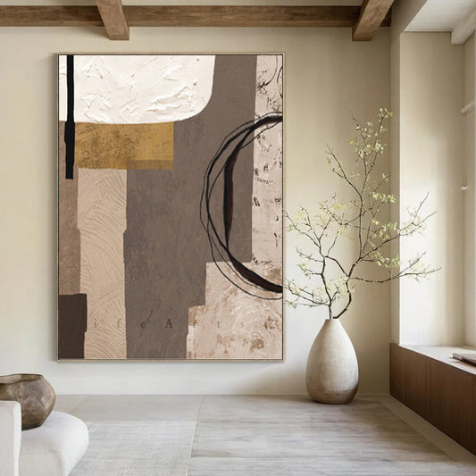 Mammoth - Dimensioned Hand - Painted Textured Custom Abstract Elegy, for Bedroom and Hotel DKH1516