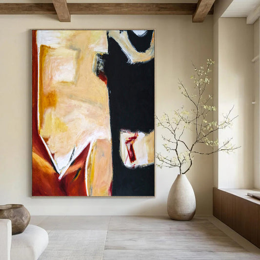 Breathtaking Custom - Crafted Textured Canvas Abstract for Hotel Lobby & Bedroom DKH1090