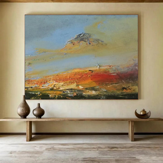 Impressionistic Mountain Sunset - Bold Living Room Drama DLZ042