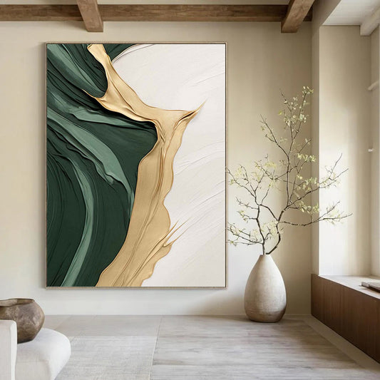 Oversized - Format Hand - Painted Textured Custom Abstract Gemstone, for Hotels and Entryway DKH1496