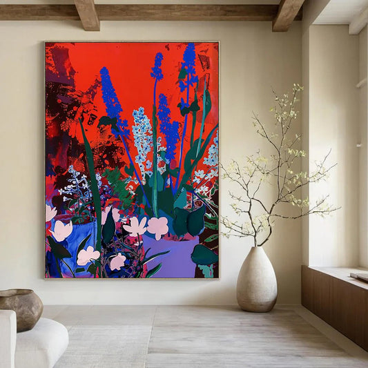 Solar Flare: Super - Sized Hand - Painted Custom Abstract Canvas for Living Room and Office DTP100