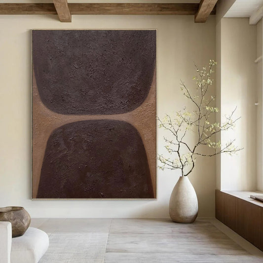 Creatively Curated Hand - Painted Textured Canvas Mural for Bar & Hotel Lobby DKH1169