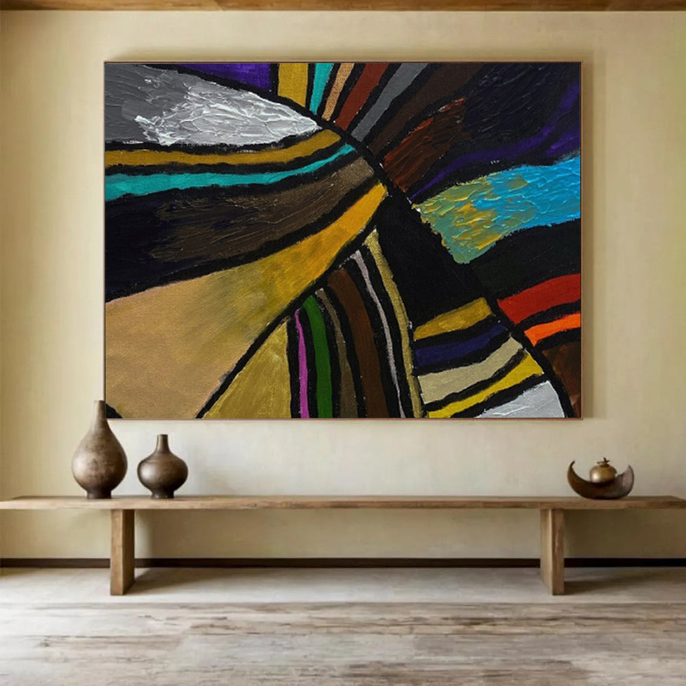 Large Custom - Printed Abstract Art for Conference Room DKH013