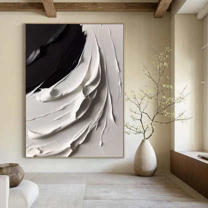 Custom Vertical Hand - Painted Large Abstract Canvas for Office and Entryway DKH1670