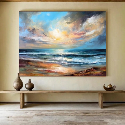 Massive Hand-Painted Abstract Art for Hotel Lobby & Entryway LargeART1511