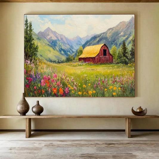 Hand - Painted Large Textured Abstract Wall Mural for Decorative Touch DKH727