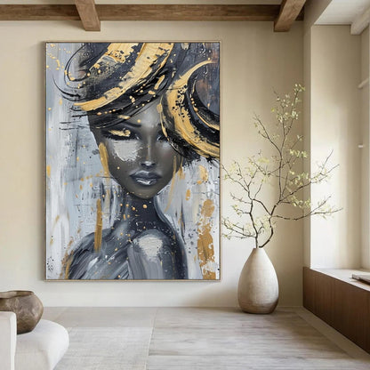 Gigantic Hand-Painted Abstract Wall Murals for Dining Room & Library LargeART2196