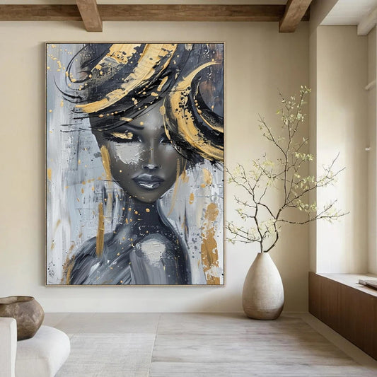 Gigantic Hand-Painted Abstract Wall Murals for Dining Room & Library LargeART2196