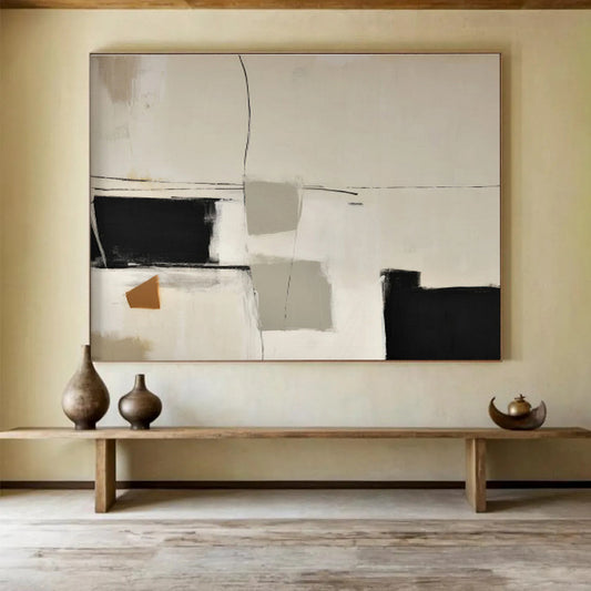 “Artistic Harmonies” Large - Format Abstract Mural for Bedroom & Dining Room DKH248