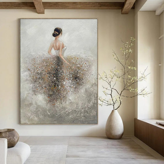 Colossal Hand-Painted Abstract Canvases for Dining Room & Office LargeART2208